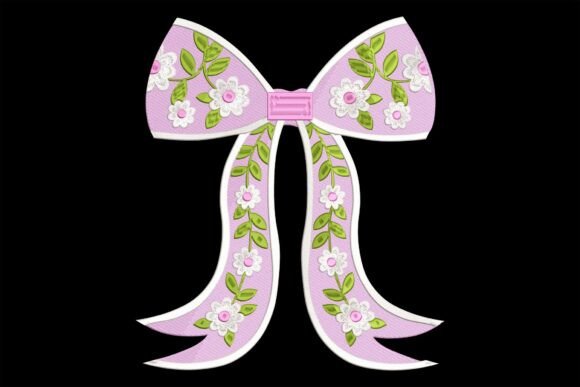 A Designer's Review of the Pink Bow with Flowers Embroidery File