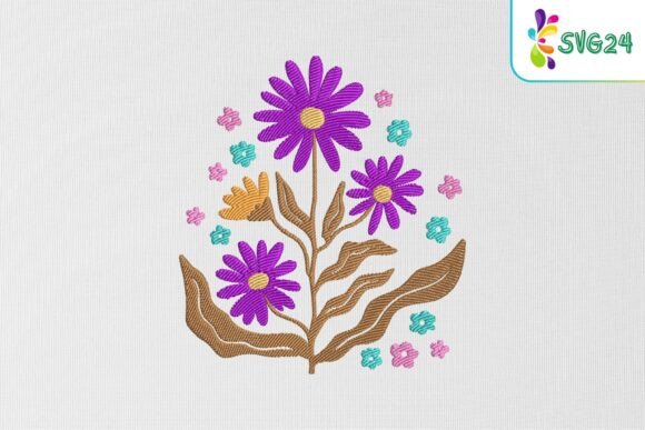 A Seasonally Versatile Embroidery Design: Colorful Wildflowers