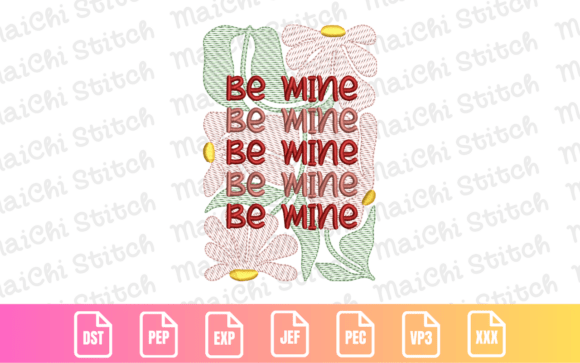 Be Mine - Floral Layered Valentine Embroidery