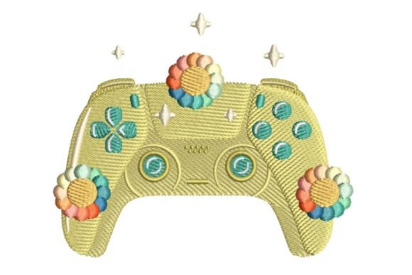 Boho Gamer Controller: A Vibrant Embroidery Design