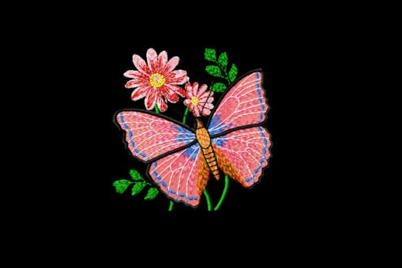 Butterfly and Flowers Embroidery Pattern Review for Business Merch