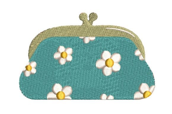 Charming Daisy Floral Coin Purse Embroidery