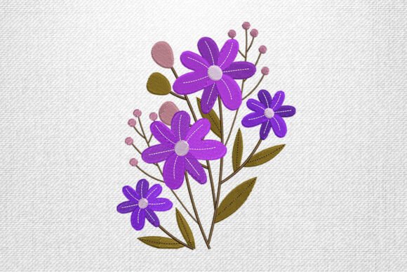 Elegant Purple Bouquet for Charming Embroidery Projects