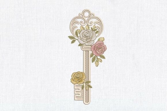 Floral Key Rose: A Valentine's Day Embroidery Gem