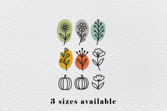 Modern Floral Outline: A Stylish Seasonal Embroidery