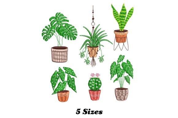 Nature-Inspired House Plants Embroidery Design