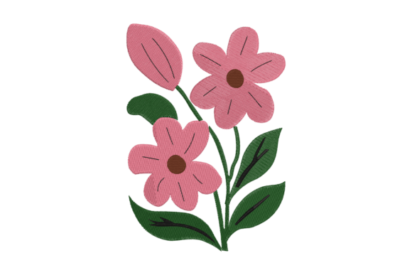 Pink Flower Machine Embroidery: A Springtime Delight