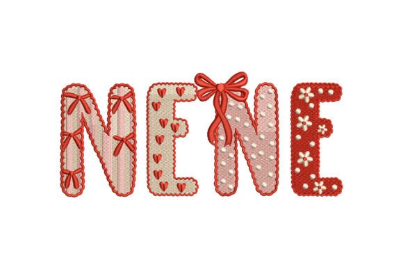 Red Pink NENE Text Design Review for Business Merch