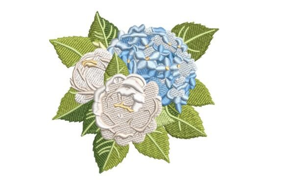 Reviewing the White and Blue Bouquet Embroidery Design