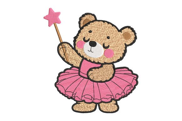 Teddy Bear Girl: A Sweet Embroidery Design
