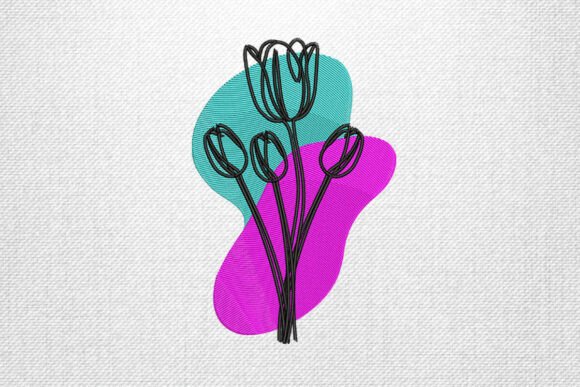 Tulip Flower Outline: A Charming Embroidery Design